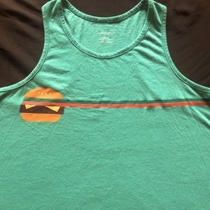 🍔 Y2K hamburger athletic stripe tank top (sea foam green)